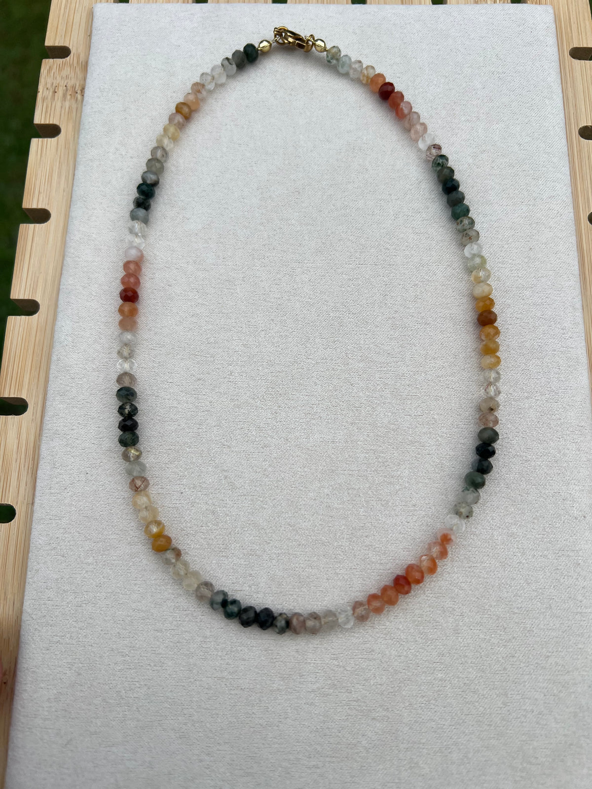 Coastal Harvest- Dainty fall earthy toned bead necklace - perfect for layering