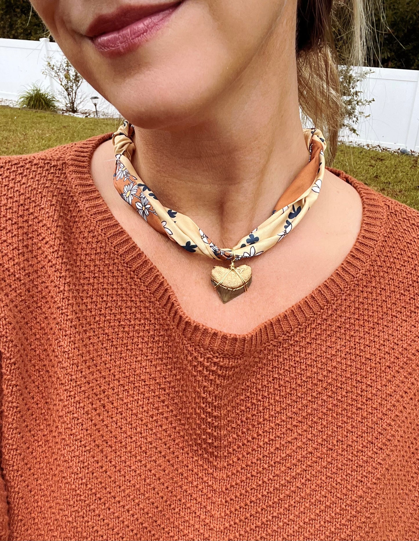 Gold Crow scarf necklace