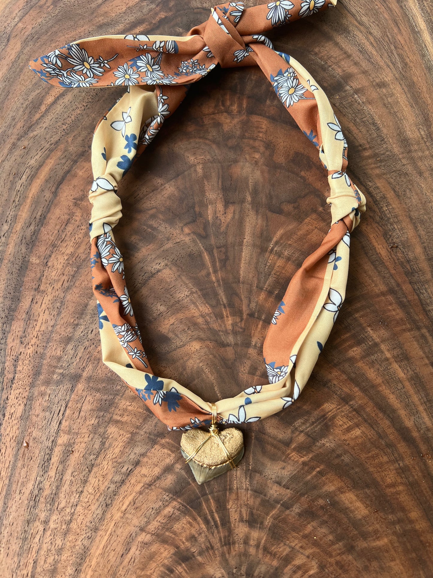 Gold Crow scarf necklace