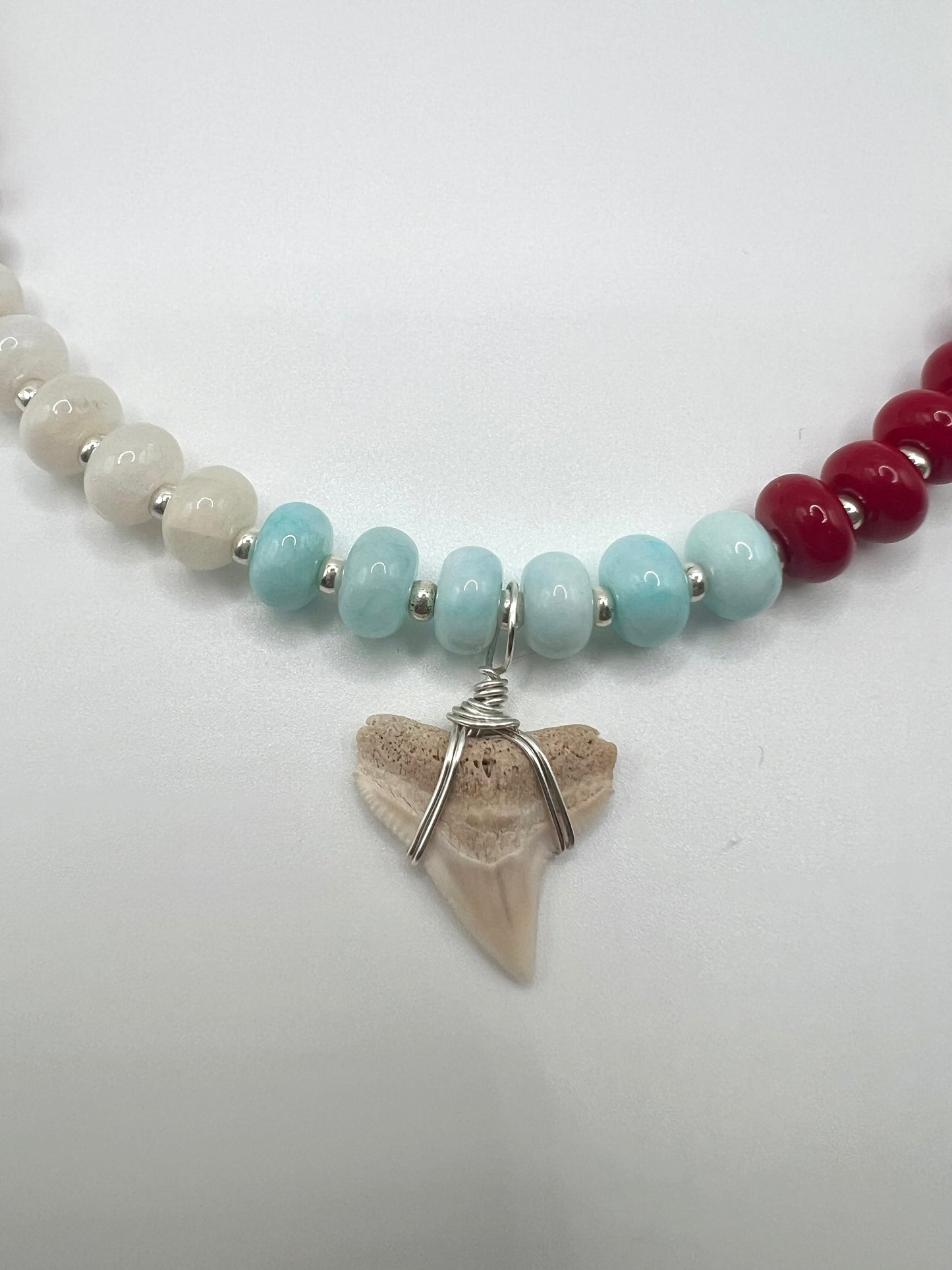 Americana Collection: Red, White, and Bulls- Coastal Carolina Cream Bull Shark tooth necklace