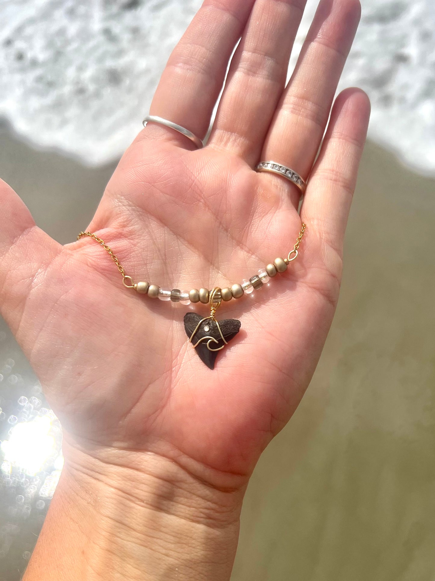The Sandbar - Bull Shark + Beaded Bar Necklace