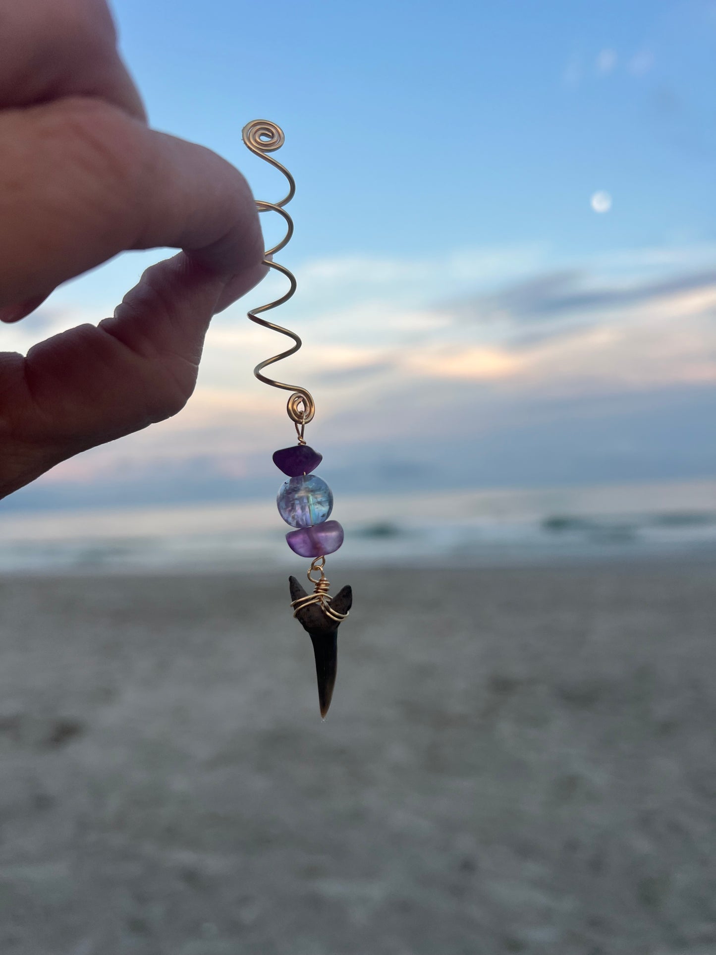 COASTal Hair Charms-  Shark teeth, shells, and ocean inspired hair, swim, clothing, and bag accessories