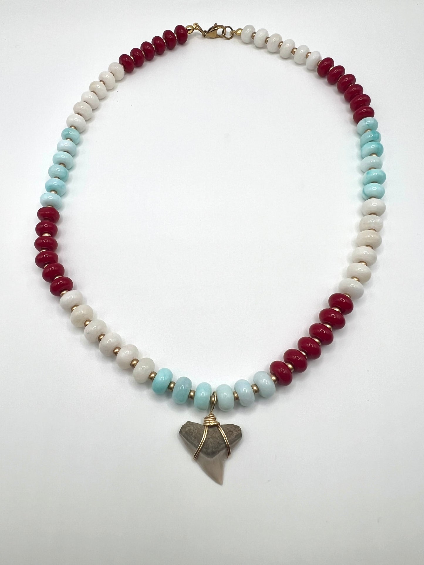 Americana Collection: Red, White, and Bulls- Coastal Carolina Cream Bull Shark tooth necklace