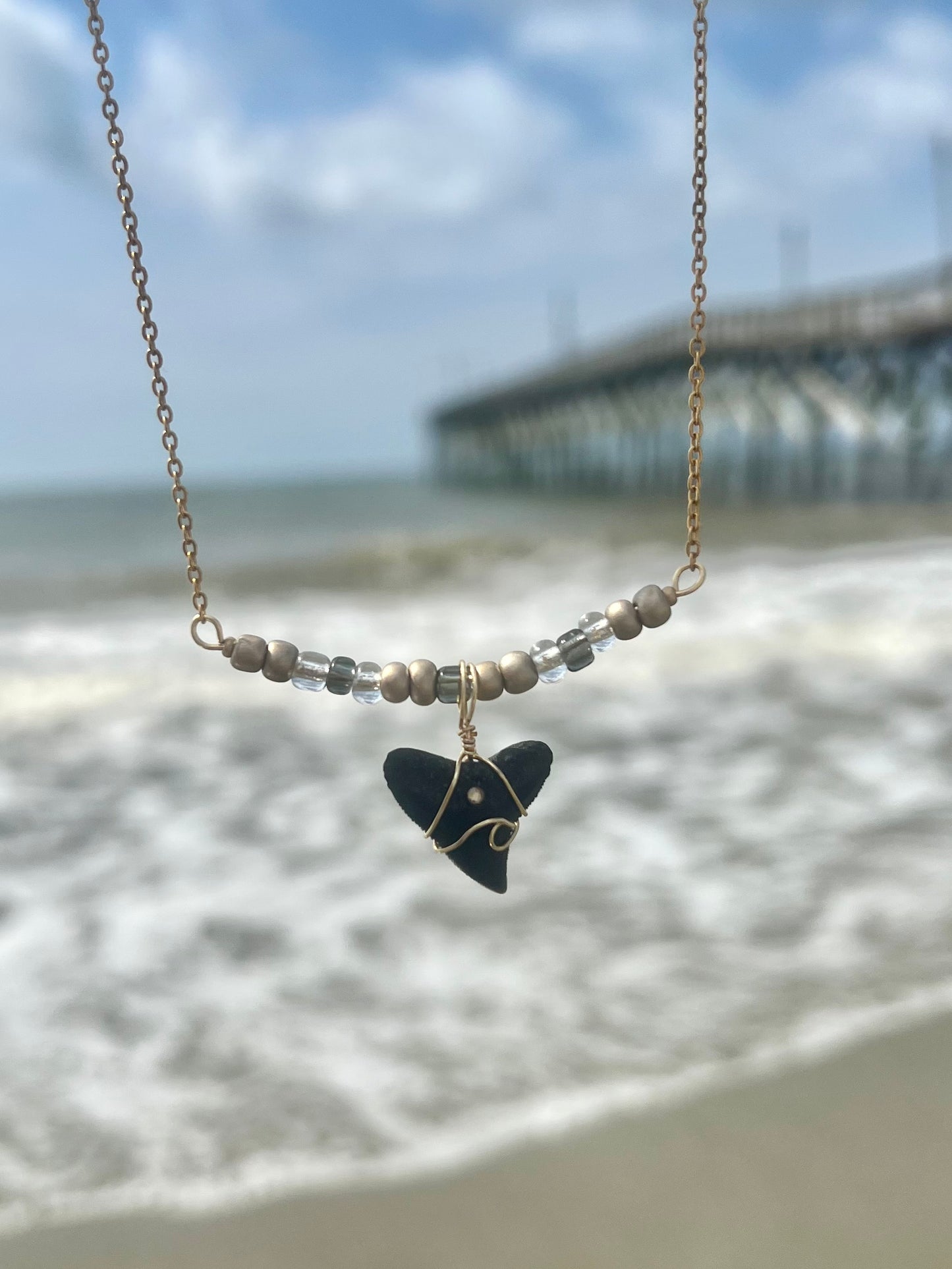 The Sandbar - Bull Shark + Beaded Bar Necklace