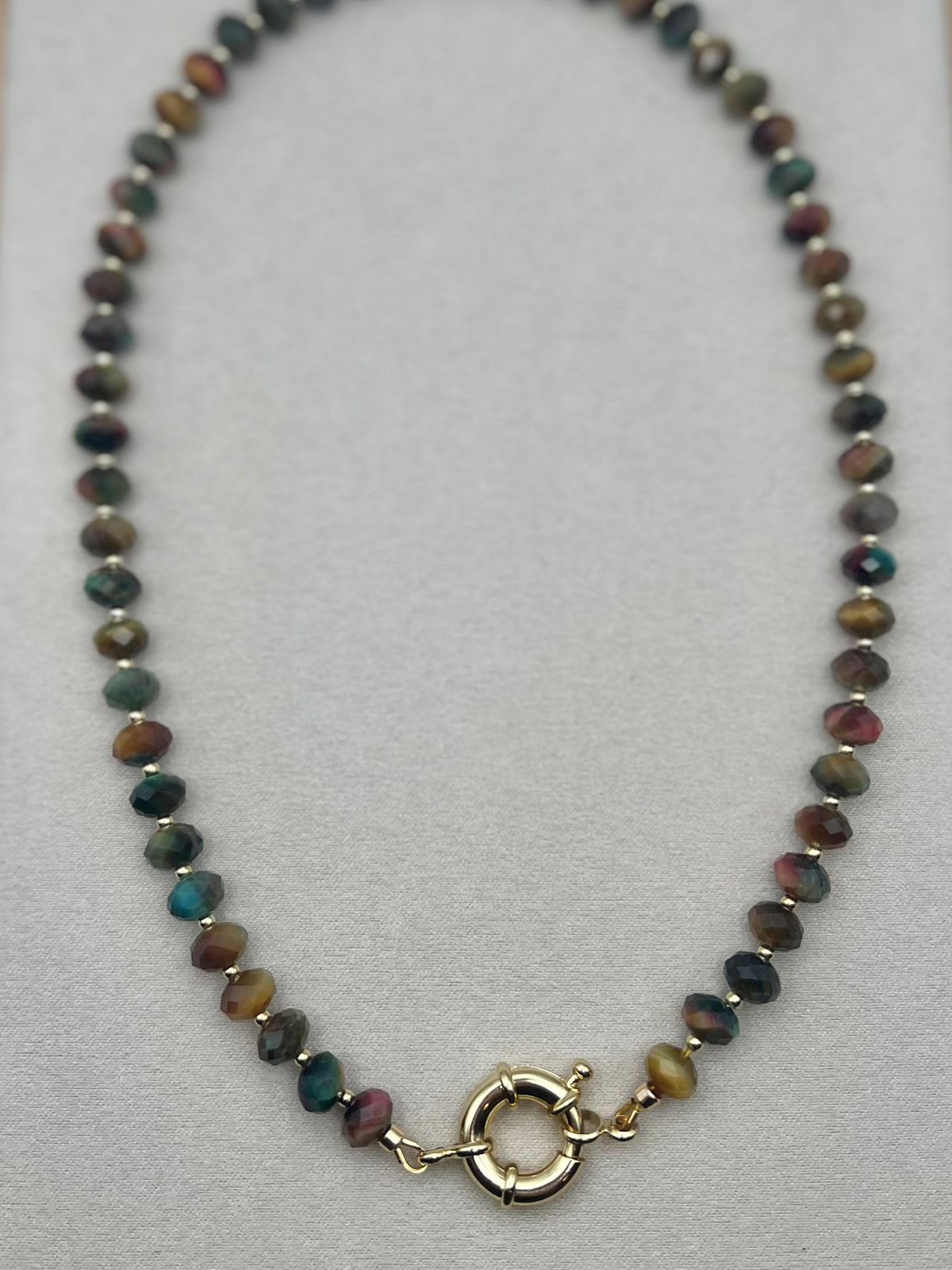 Galaxy Tiger Eye Charm Necklace- perfect everyday color