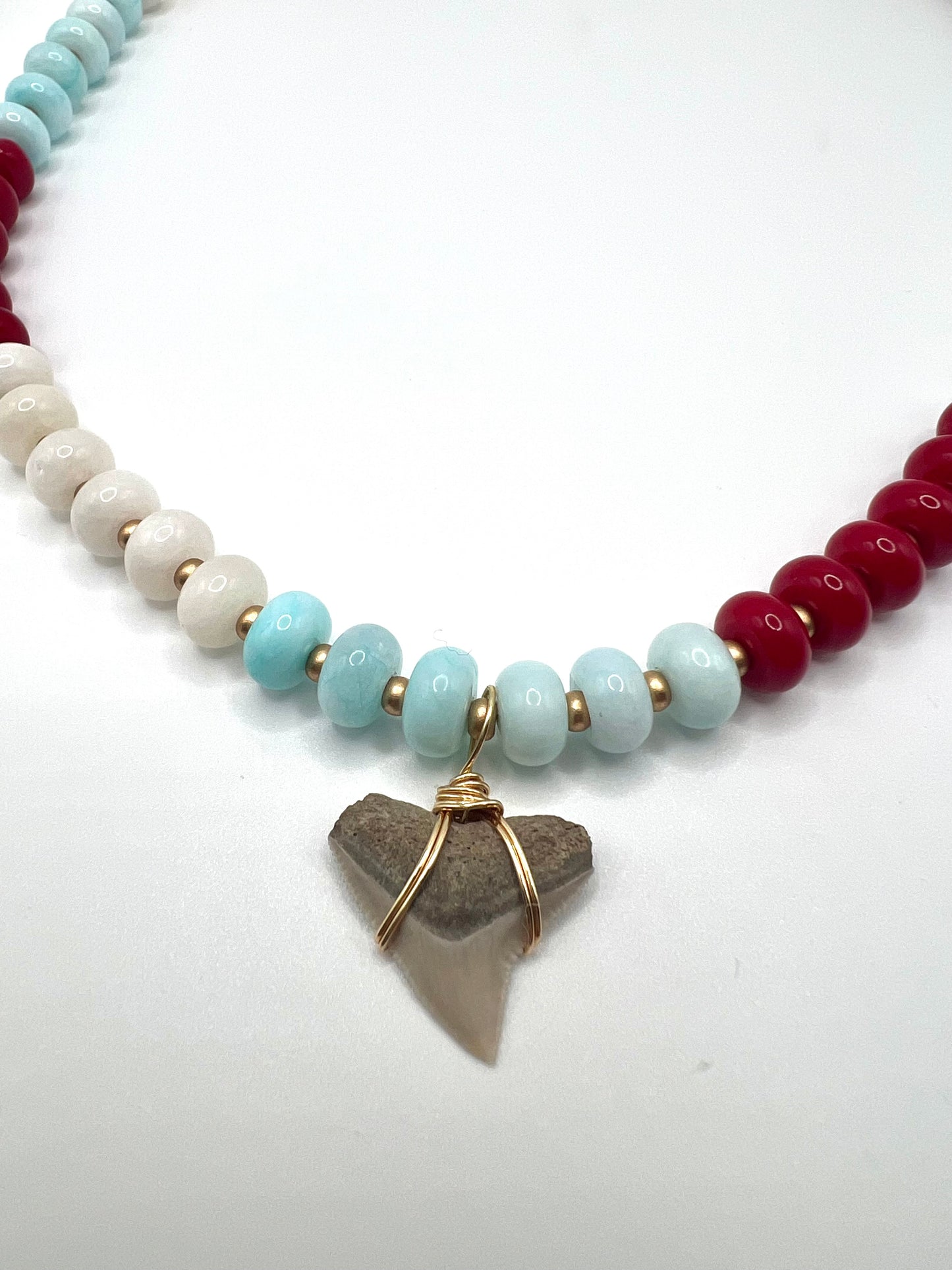 Americana Collection: Red, White, and Bulls- Coastal Carolina Cream Bull Shark tooth necklace