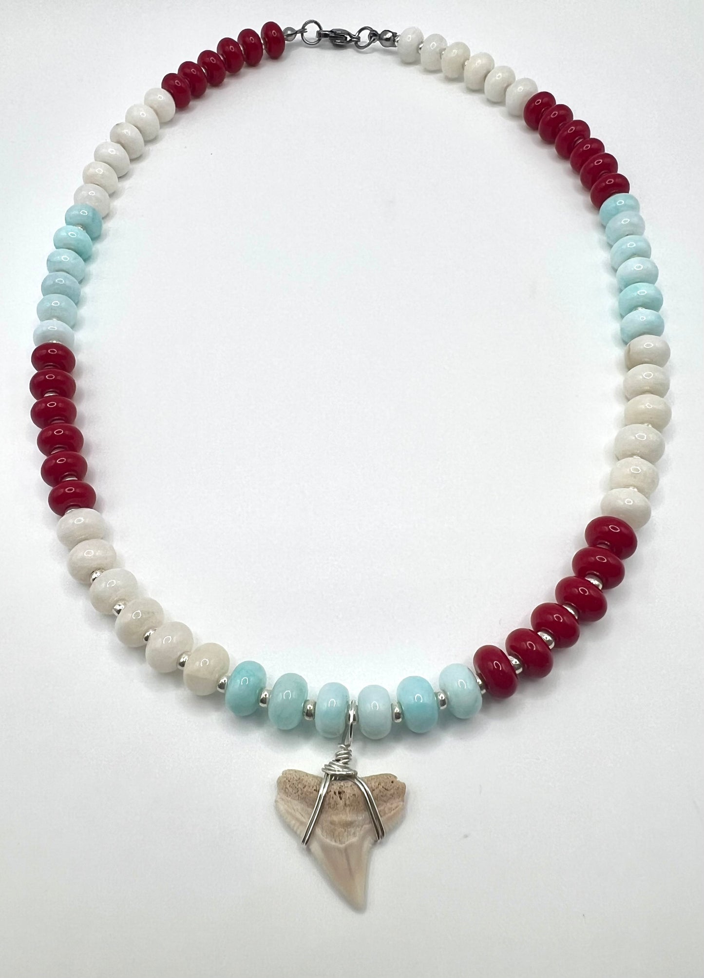 Americana Collection: Red, White, and Bulls- Coastal Carolina Cream Bull Shark tooth necklace