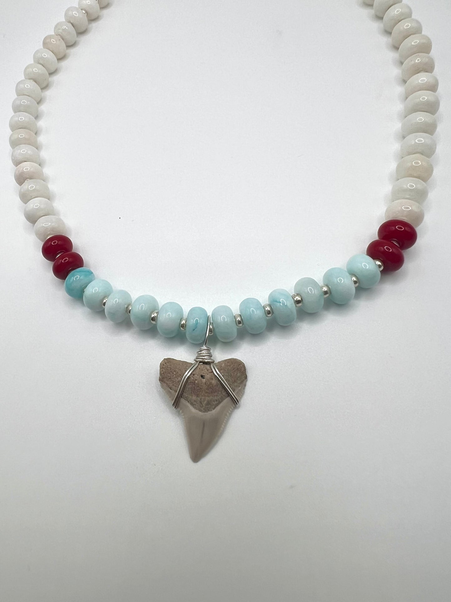 Americana Collection- Red, White, & Bulls- Coastal Carolina Bull Shark tooth necklace