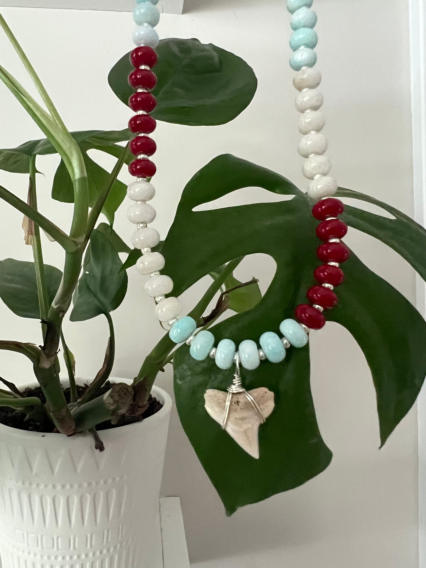 Americana Collection: Red, White, and Bulls- Coastal Carolina Cream Bull Shark tooth necklace