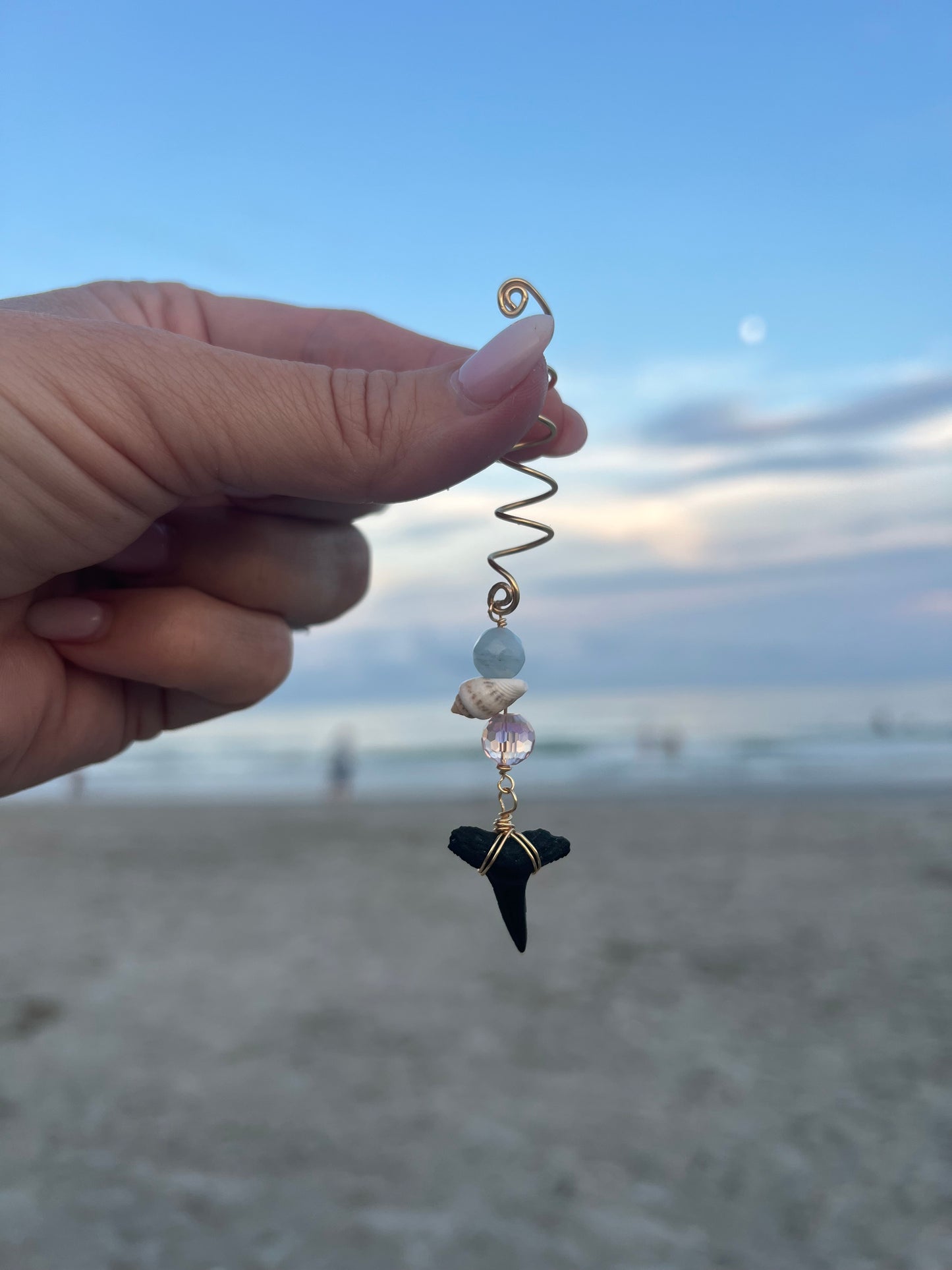 COASTal Hair Charms-  Shark teeth, shells, and ocean inspired hair, swim, clothing, and bag accessories