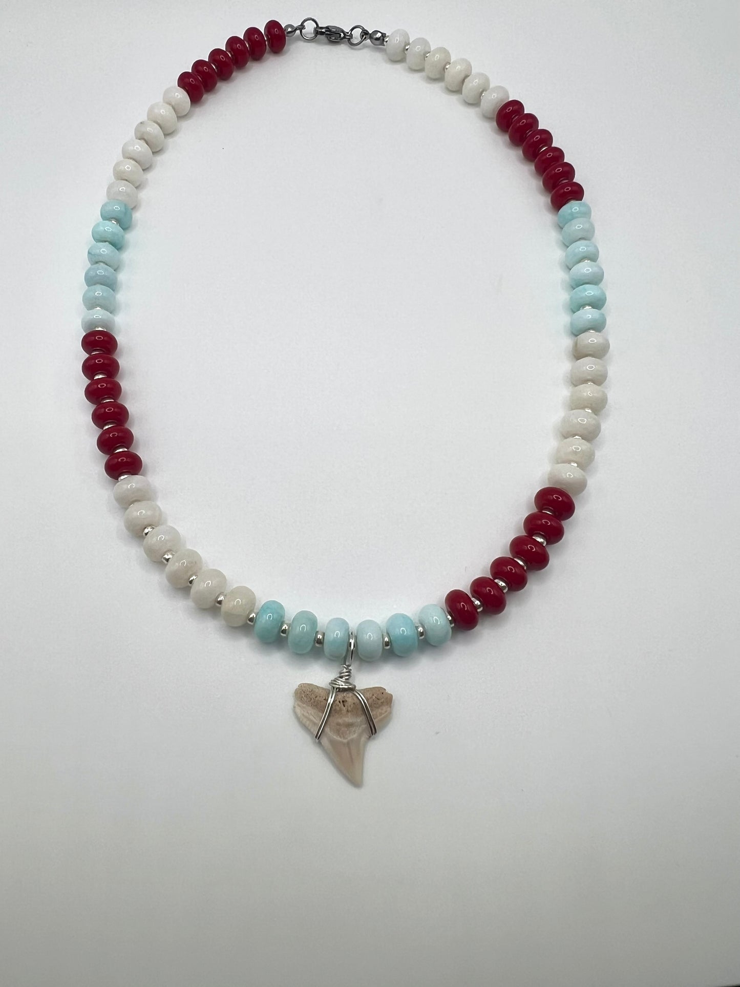 Americana Collection: Red, White, and Bulls- Coastal Carolina Cream Bull Shark tooth necklace