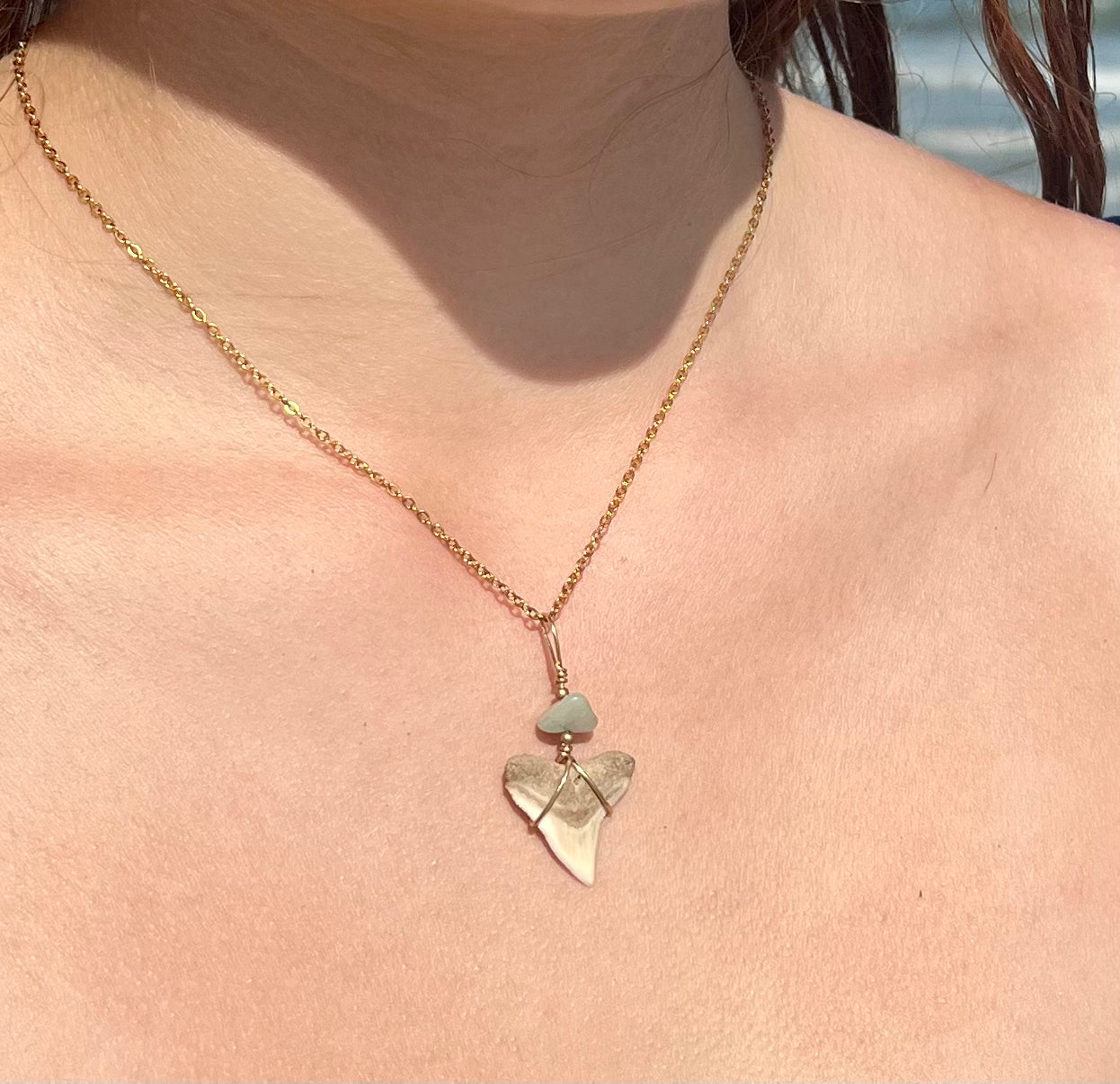 Oasis - Carolina Cream Bull Shark Tooth + Gemstone