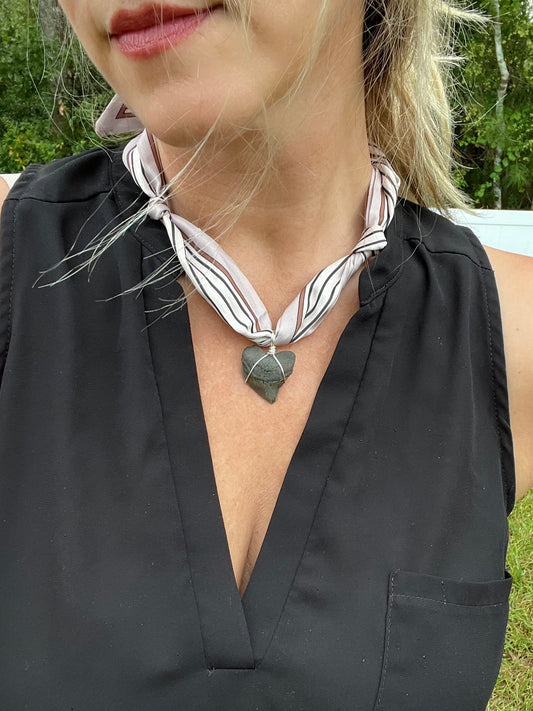 Black Crow scarf necklace