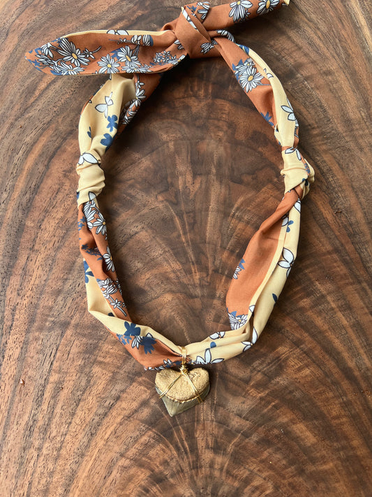 Gold Crow scarf necklace