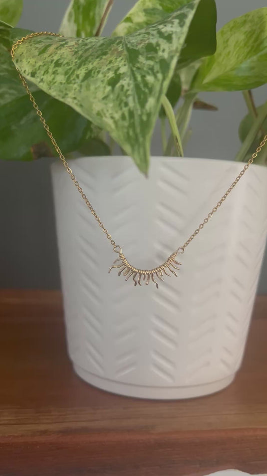 Coastal Glow: Sun Shaped Wire- Stackable Necklace